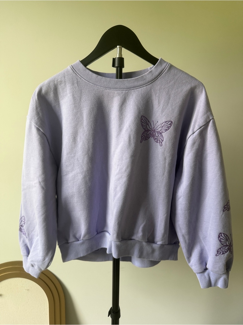 GAP Light Lavender Butterfly Crew Sweatshirt for Kids